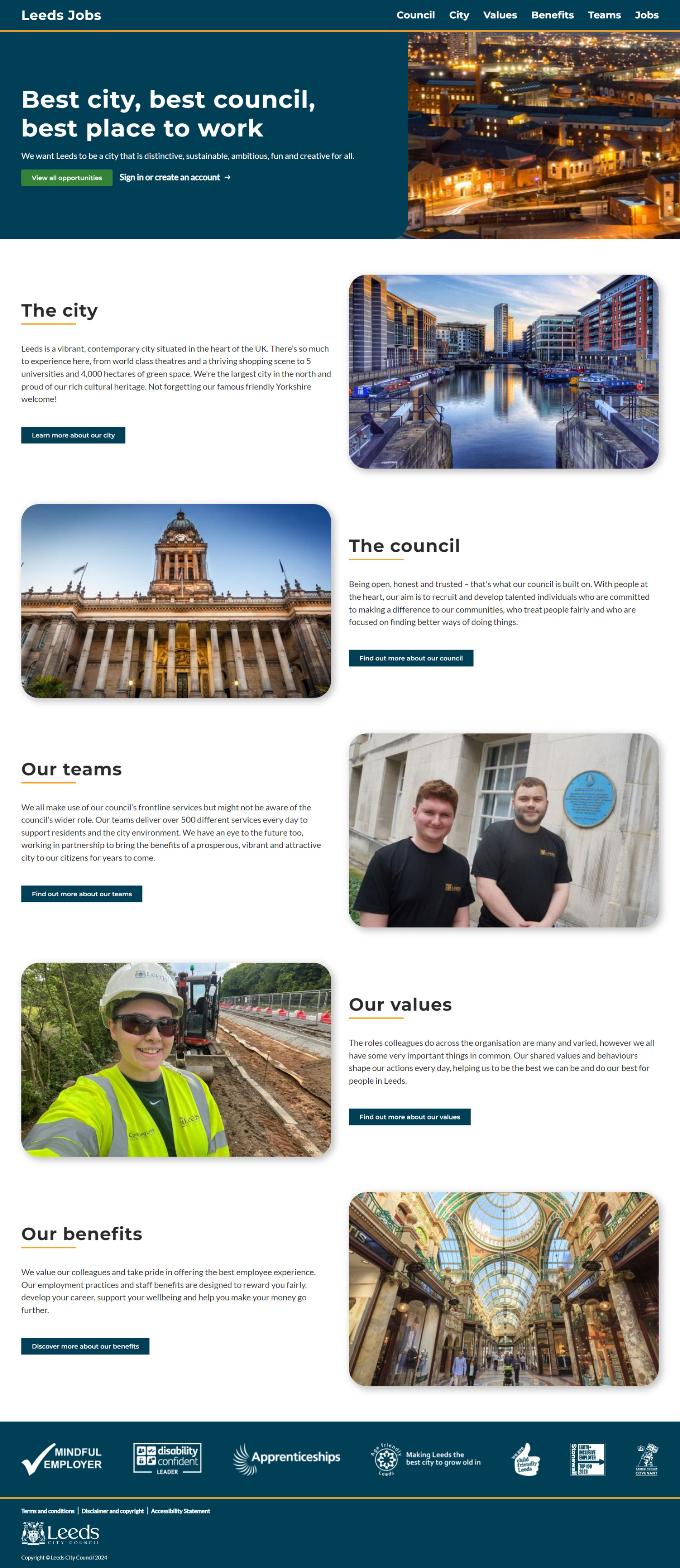 Screen capture of Jobs homepage