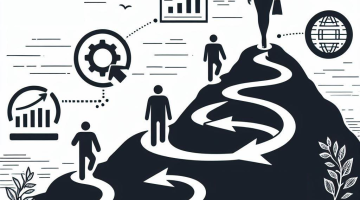 Image of a customer journey going up a hill